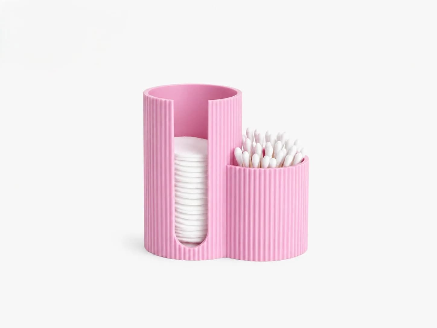 Pads & Swabs Holder Ribbed Bath Organizer